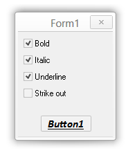 Изменение стиля шрифта на кнопке во время работы программы